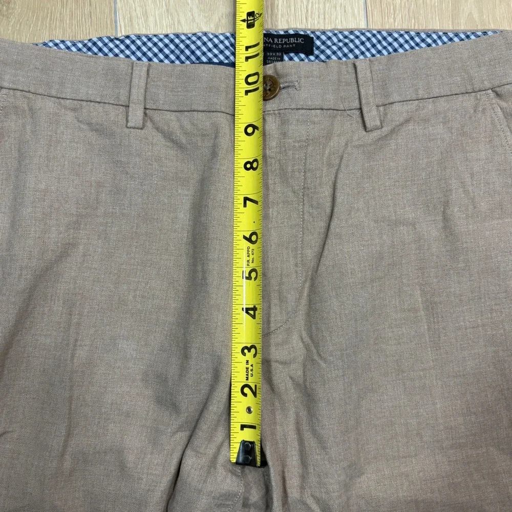 Banana Republic Kentfield Pant Mens 33x32 Tan Brown Cotton Straight Leg Chino